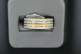 18k Solid Gold Elegant Ladies Modern Sand Finish Band Ring R9164m
