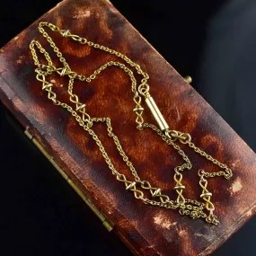 Antique Rolled Gold Fancy Link Chain Necklace