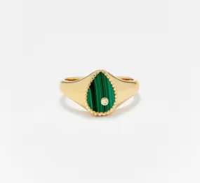 BABY CHEVALIERE POIRE MALACHITE OR JAUNE